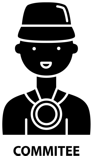 委员会图标黑色标志与可编辑图片下载