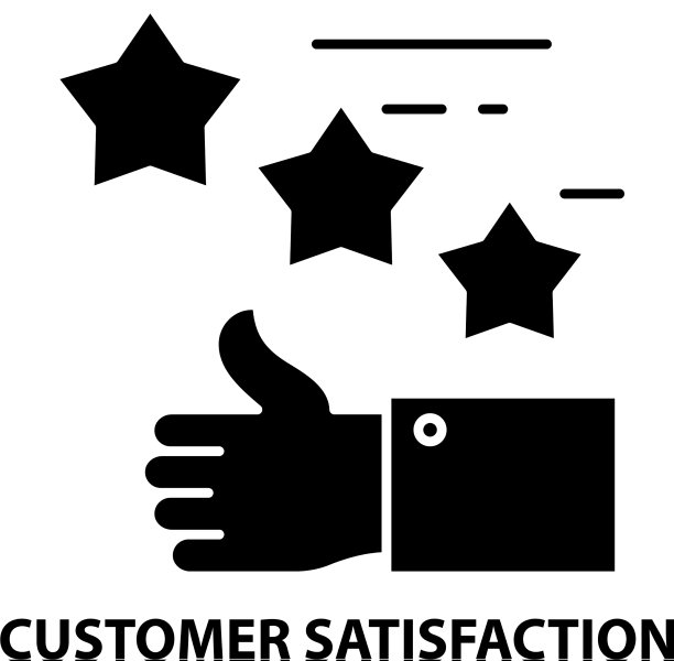 顾客满意标志图标黑色图片下载
