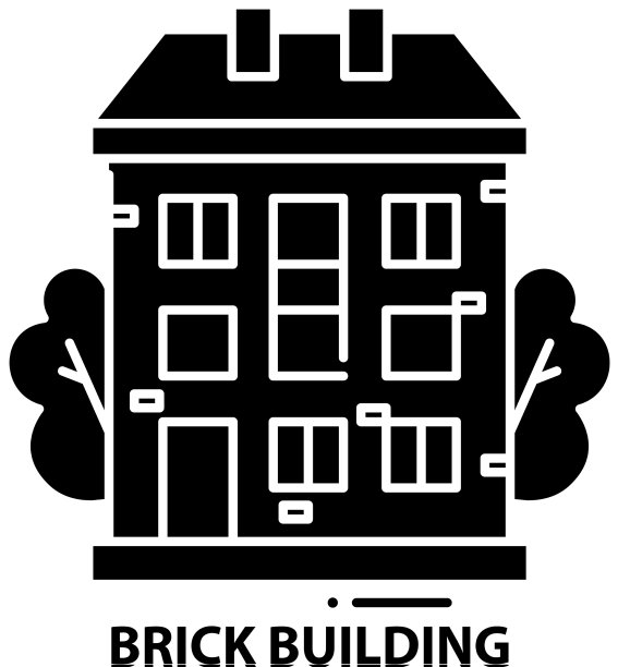 砖砌建筑标志用黑色标志图片下载