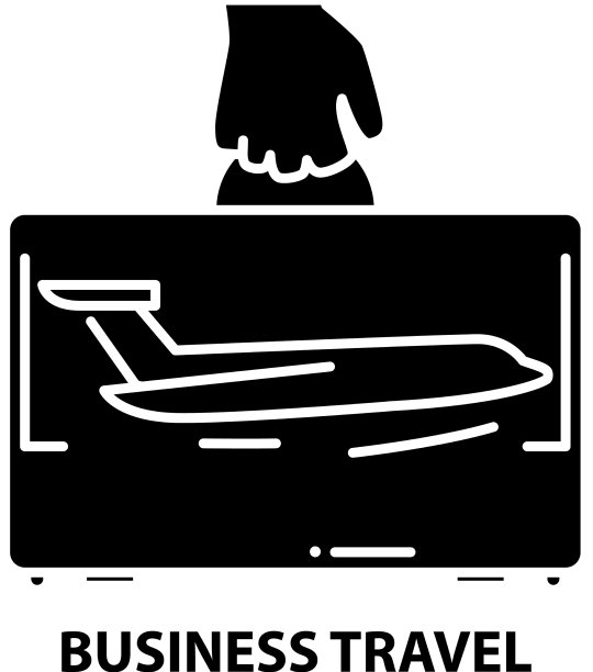 商务旅行标志用黑色标识图片下载