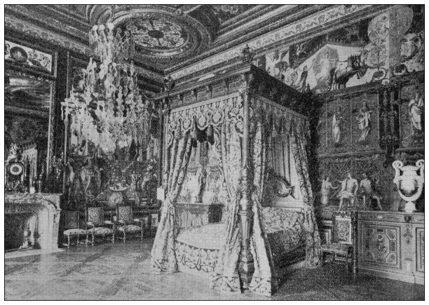 世界地标的古董照片(约1894年):枫丹白露，法国图片下载