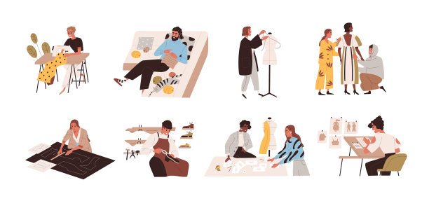 服装和鞋类设计设置设计师图片下载