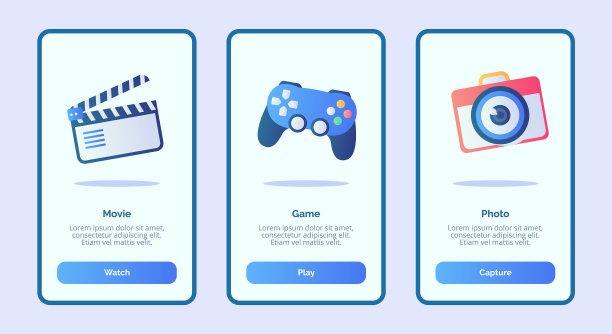 电影游戏照片的手机应用程序模板横幅图片下载