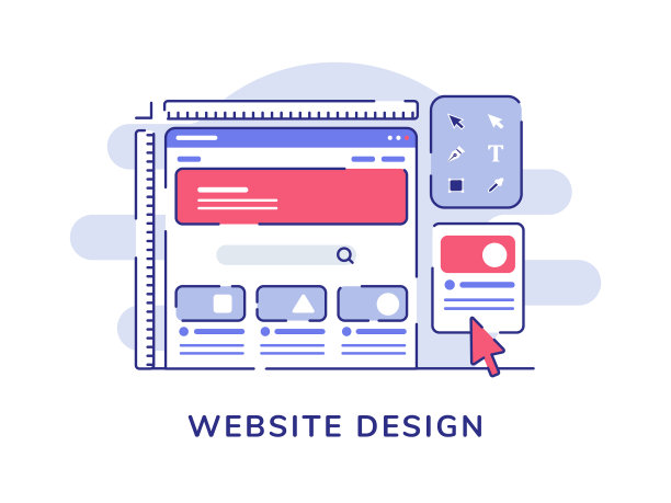 网站设计概念线框UI开发图片下载