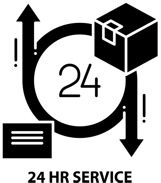 24小时服务标志图标黑色标志图片下载