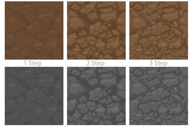地面用石材无缝图案，一步步画出土质为墙纸。图片下载