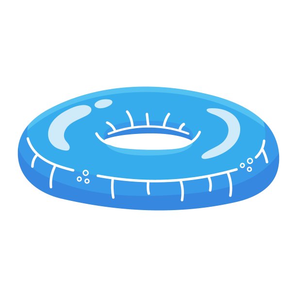 儿童和成人可充气的游泳圈。矢量插图上的白色背景。图片下载