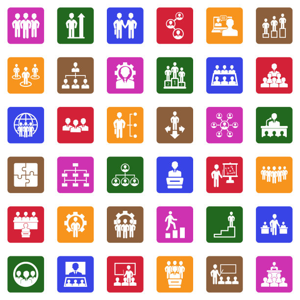 组织图标。广场白色平面设计。矢量插图。图片下载