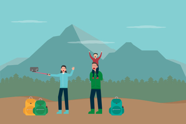 父母和小男孩在一起自拍图片下载