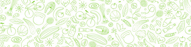 健康生活方式无缝模式。图片下载