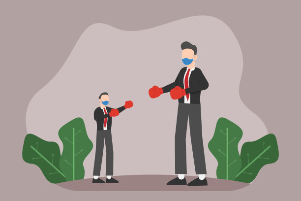 年轻的商人和小男孩打架图片下载