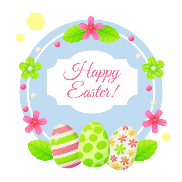 复活节贺卡上有鸡蛋、生命和鲜花。可用于推广，邀请，特别优惠版式模板概念。股票矢量插图在卡通现实主义风格图片下载