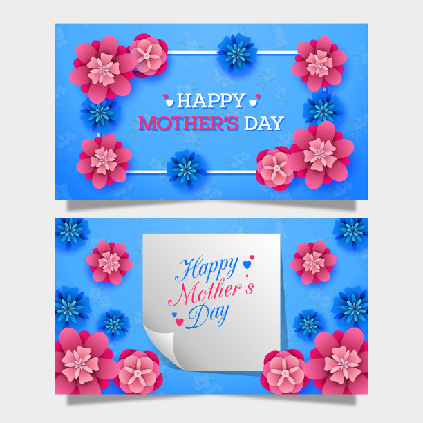 鲜花背景上的母亲节快乐图片下载