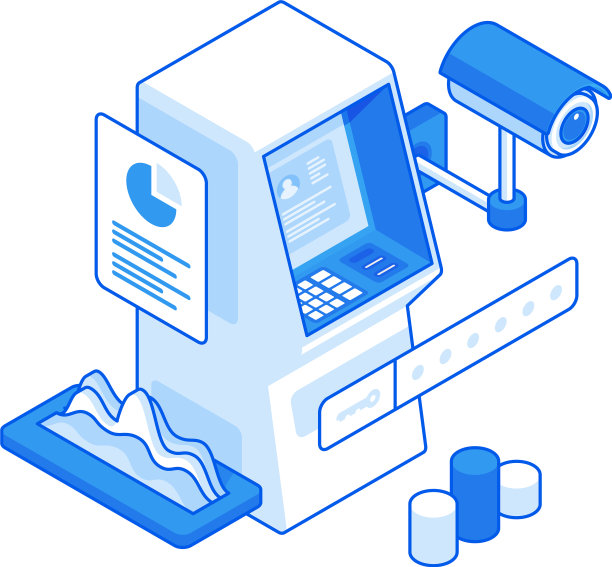 装有监控摄像头的卡通ATM机图片下载