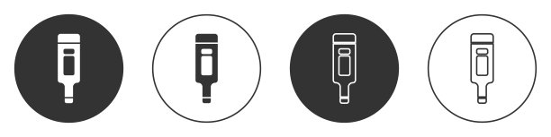 医用数字体温计图标隔离在白色背景上。圆按钮。向量图片下载