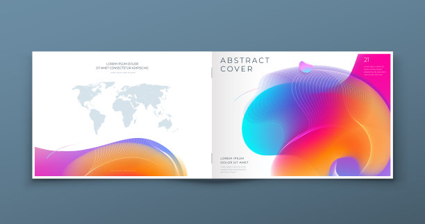 水平液体抽象封面背景设计。景观流体动态元素的现代宣传册，横幅，海报，传单或演示模板与线模式。图片下载