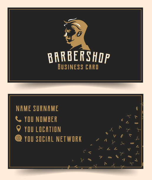 理发店名片模板图片下载