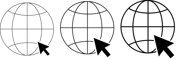 网络图标集。点击去网站或互联网线艺术图标。图片下载