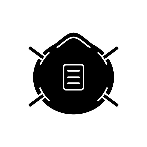 n95掩码黑色字形图标图片下载