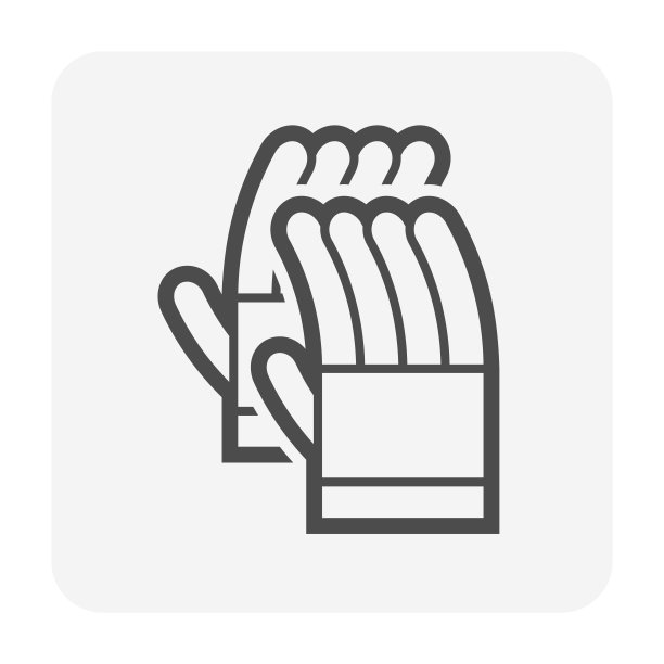 皮手套或手套矢量图标设计。保护手和手指。图片下载