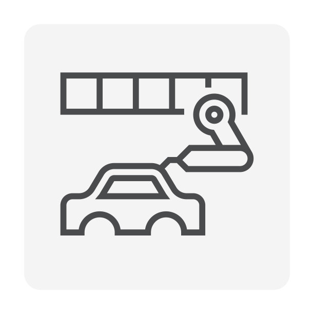 汽车生产行业矢量图标设计。图片下载