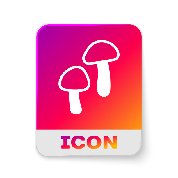 白色蘑菇图标孤立在白色背景上图片下载