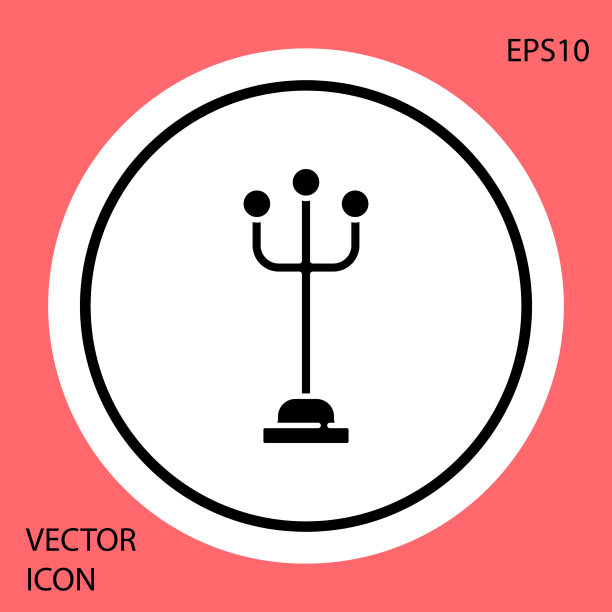 黑色外套站图标孤立在红色背景图片下载