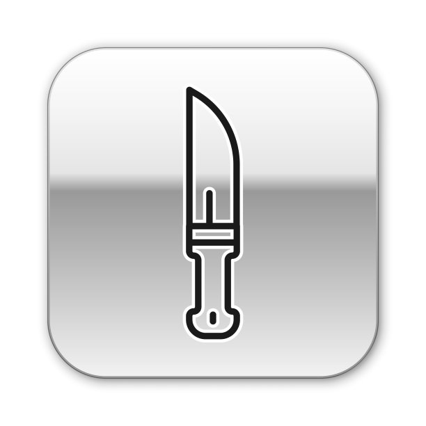 黑线猎人刀图标孤立在白色上图片下载