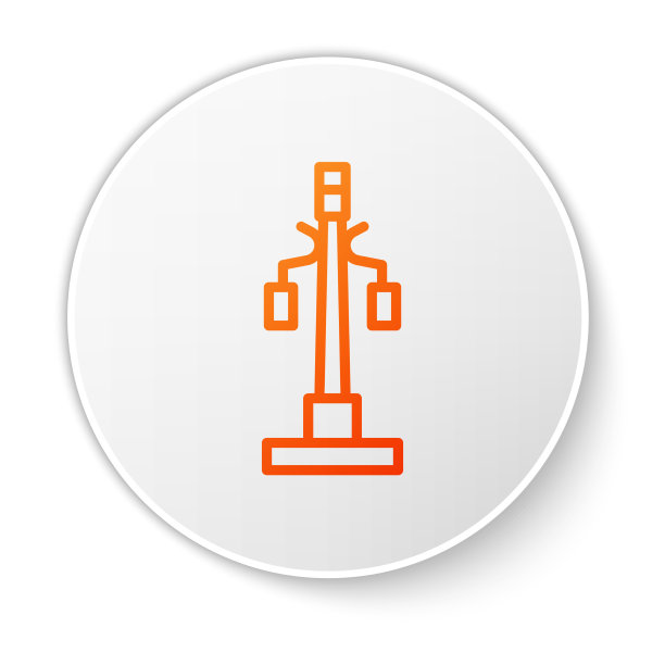 橙色线路灯系统图标隔离开图片下载