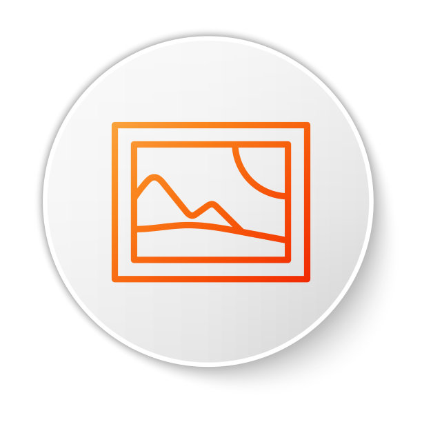 橙色线图片风景图标孤立上图片下载