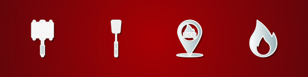 设置烧烤用钢格栅抹刀的位置图片下载