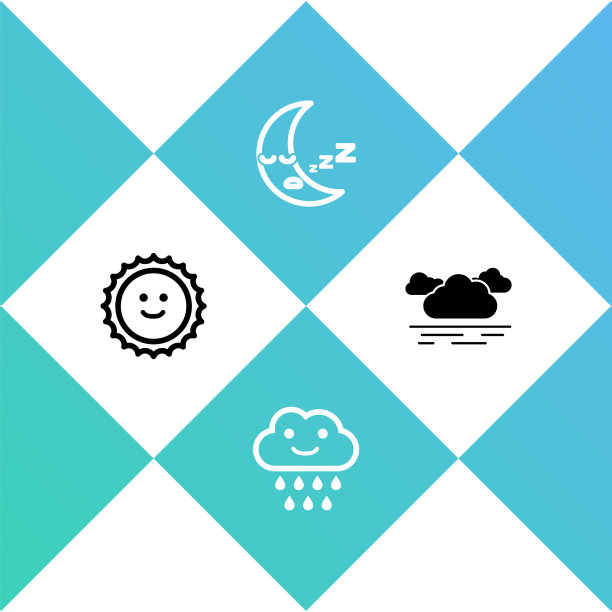 设置太阳云与雨月亮图标和图标图片下载