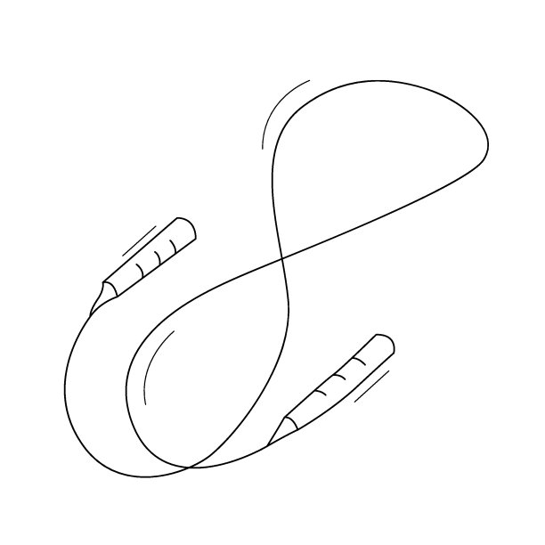 跳绳。有氧运动。运动设备。轮廓孤立的涂鸦物体上的白色。图片下载