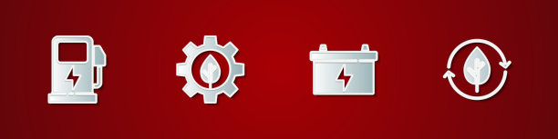 设置电动汽车充电站叶片植物齿轮图片下载