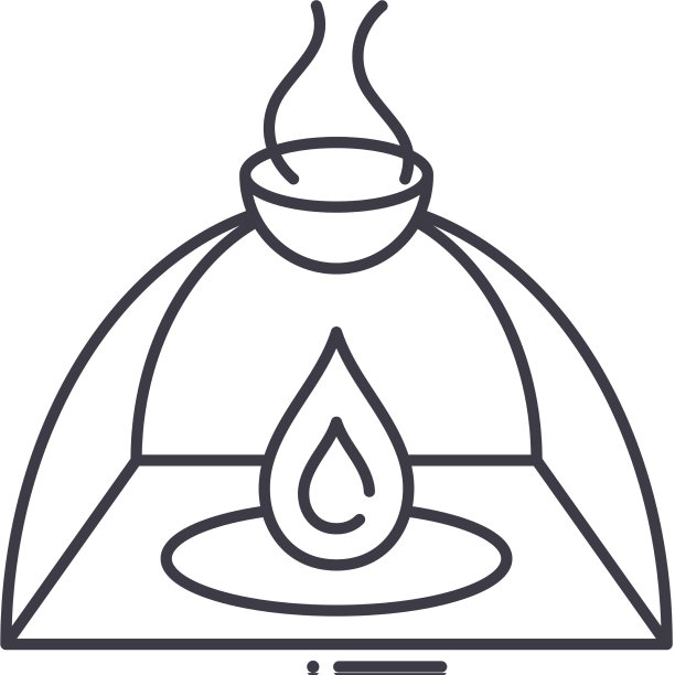 油燃烧器图标线性隔离图片下载