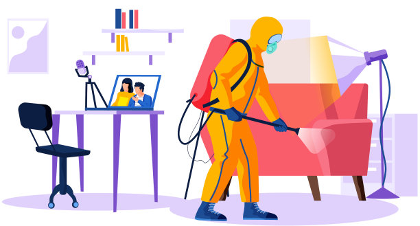 穿着化学防护服的男人合影图片下载