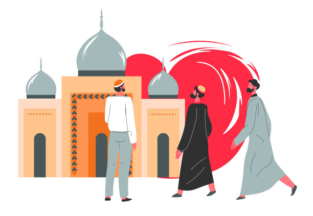 穆斯林在清真寺祈祷图片下载