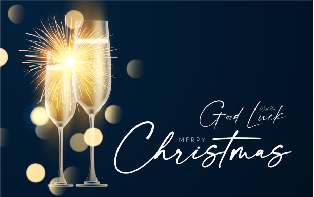 闪亮的香槟，圣诞快乐，幸福新图片下载