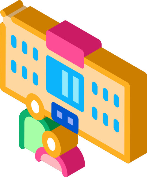 幼儿园建筑等距图标图片下载