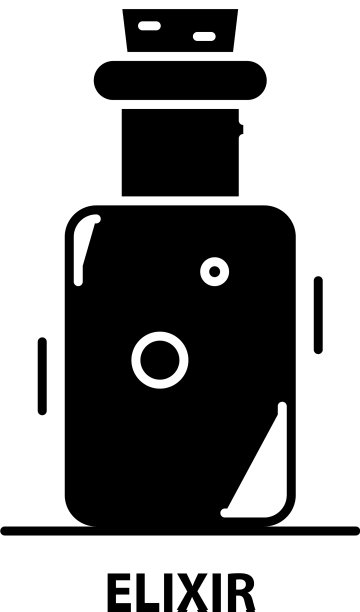 长生不老药图标黑色标志与可编辑图片下载