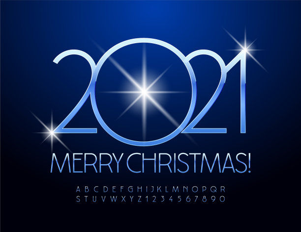 别致的贺卡圣诞快乐2021字母表图片下载