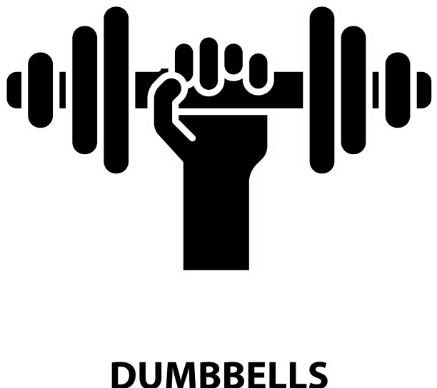 哑铃图标黑色标志可编辑图片下载