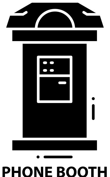 电话亭图标黑色标志与编辑图片下载