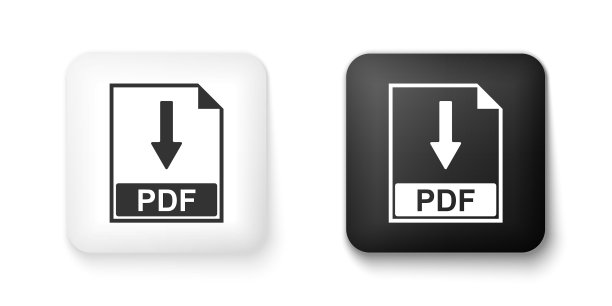 PDF文件黑白图标图片下载