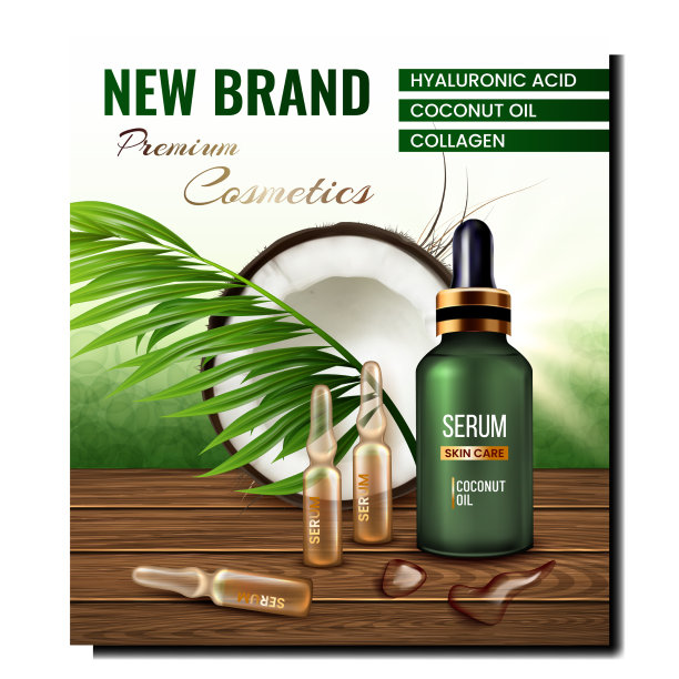 化妆品椰子油促销横幅图片下载