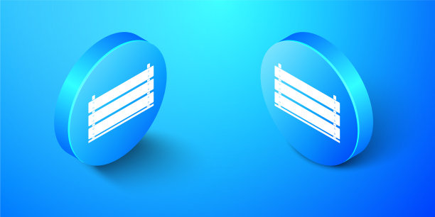 等距木盒子图标孤立在蓝色图片下载