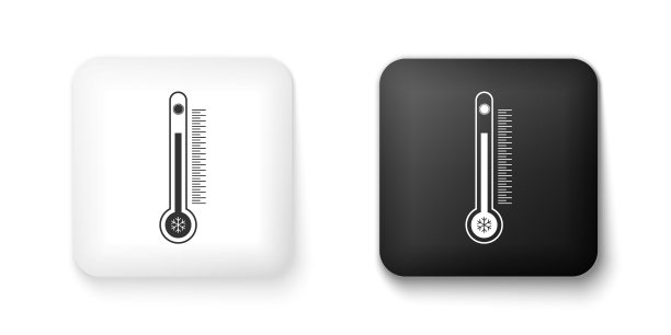 黑白温度计带刻度测量图片下载