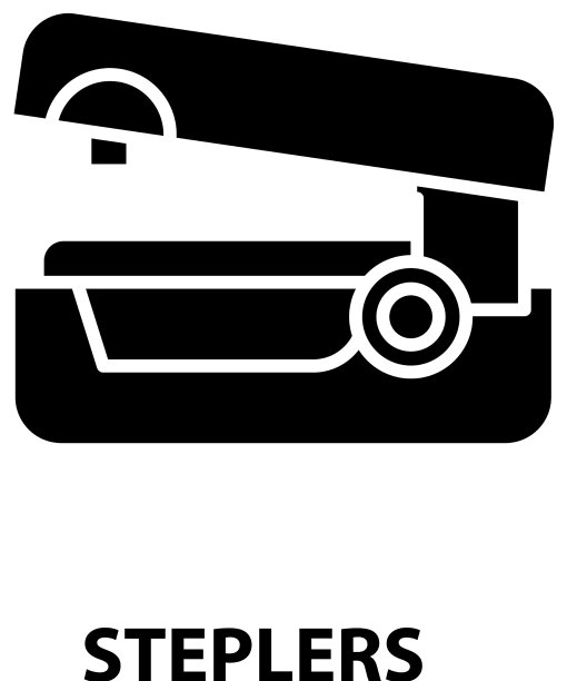 Steplers图标黑色标志与可编辑图片下载