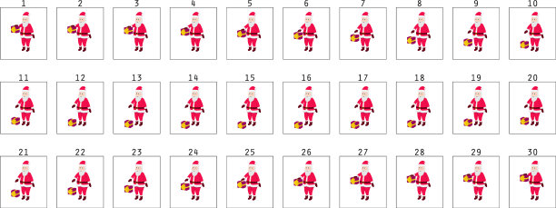 卡通圣诞老人正在用礼物开玩笑图片下载