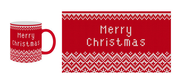 针织无缝图案红色印花边界设计图片下载